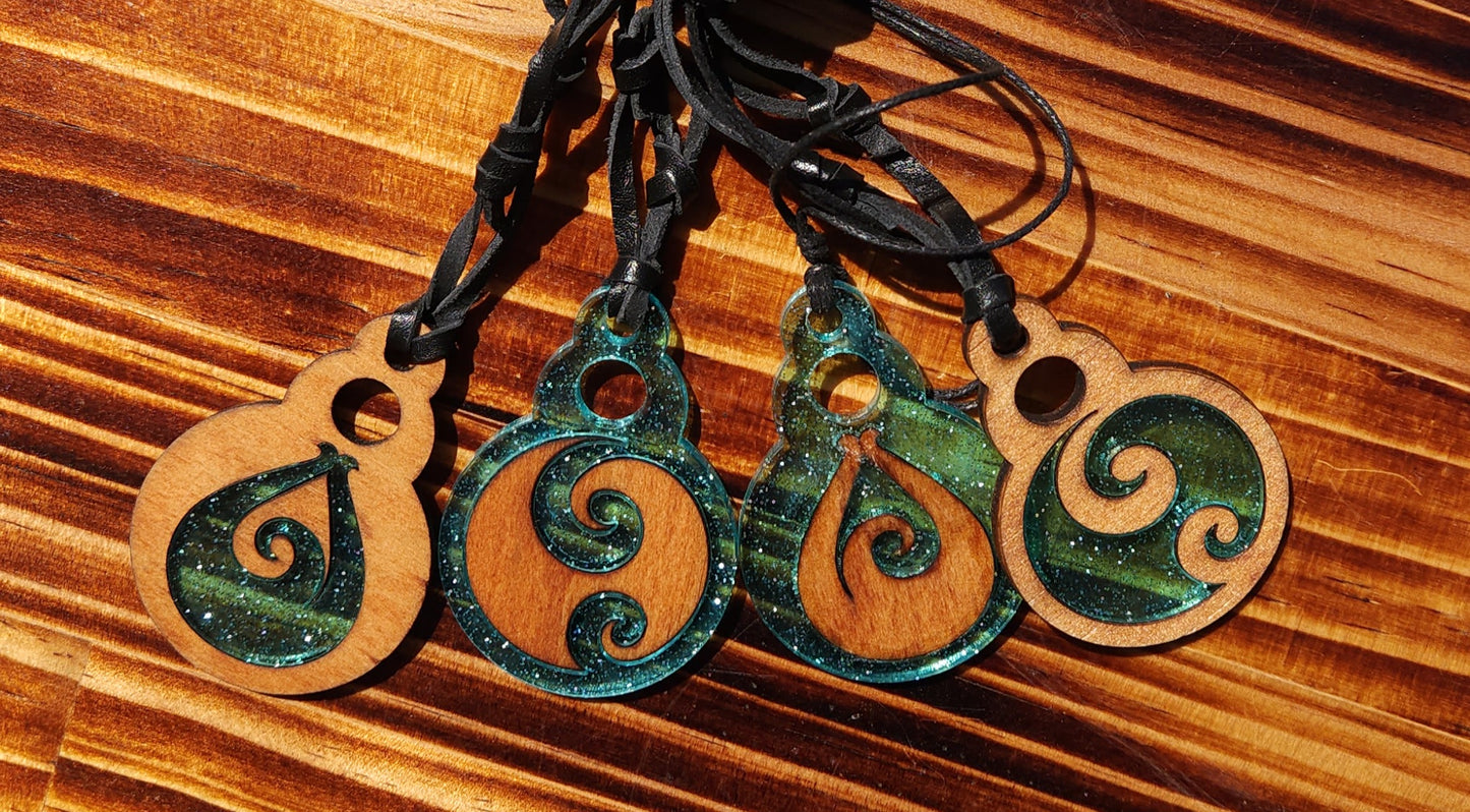 Koru Acrylic and wood Necklaces