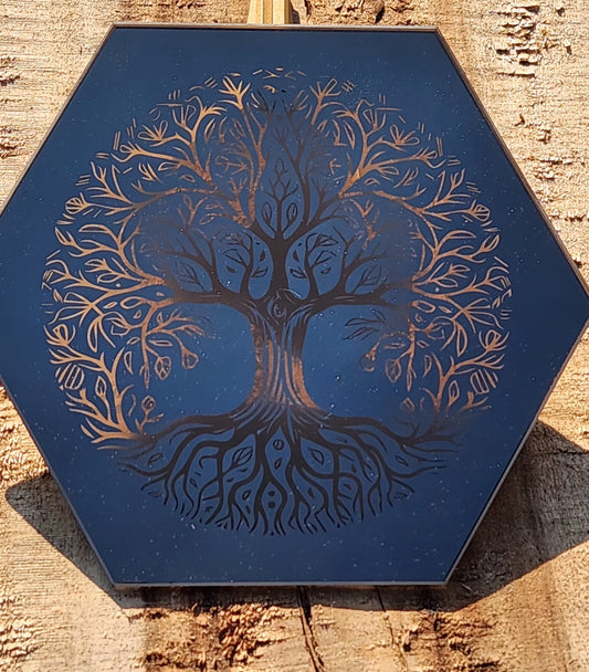 Custom Engraved Hex Mirror