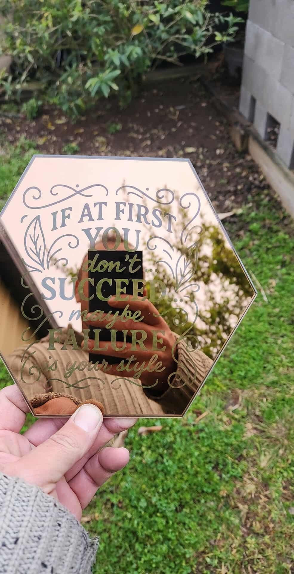 Custom Engraved Hex Mirror