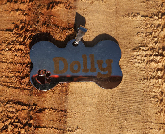 Stainless Steel Dog Tag - Bone